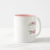Romantic Floral Garland For Mrs or Bride to be Zweifarbige Tasse (VorderseiteRechts)