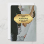 Romantic Floral Gold Wedding Invitation Einladung (Rückseite)