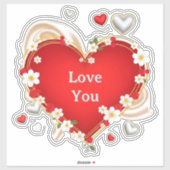 Romantic Floral Heart Aufkleber (Blatt)