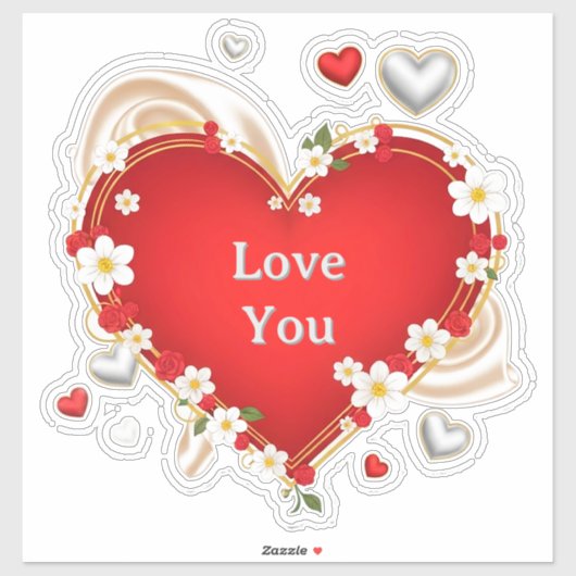 Romantic Floral Heart Aufkleber (Blatt)