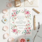 Romantic Floral Lantern Engagement Invitation Einladung