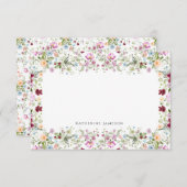 Romantic Floral Monogram Notecard Dankeskarte (Vorne/Hinten)