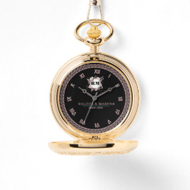 Romantic Floral Monogram Wedding  Armbanduhr