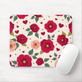 Romantic Floral Pattern Mouse Pad Mousepad (Mit Mouse)