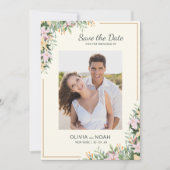 Romantic Floral Photo Save the Date (Vorderseite)