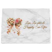 Romantic Floral Ribbon Tote Bag Große Geschenktüte (Vorderseite)