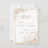 Romantic Floral RSVP Card Dusty Blush Peony Botani (Vorderseite)