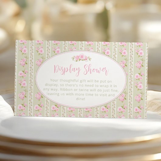 Romantic Floral Sage green Display Shower Begleitkarte
