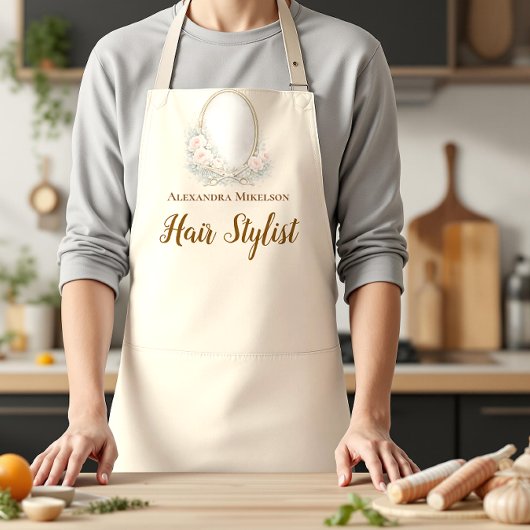 Romantic Floral Salon Hair Stylist Schürze