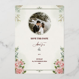 Romantic Floral “Save the Date” Wedding Card – Ele Folieneinladung
