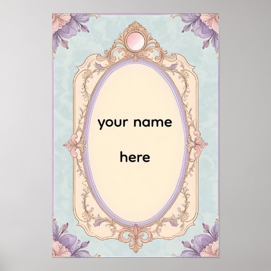 Romantic Floral Vanity Border Poster (Vorne)