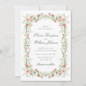 Romantic Floral Vine Frame Wedding Invitation Einladung (Vorderseite)