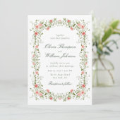 Romantic Floral Vine Frame Wedding Invitation Einladung (Stehend Vorderseite)