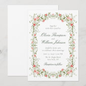 Romantic Floral Vine Frame Wedding Invitation Einladung (Vorne/Hinten)