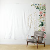 Romantic Floral Wedding Backdrop Wandteppich (Beispiel (Horizontal))