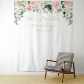 Romantic Floral Wedding Backdrop Wandteppich (Beispiel)