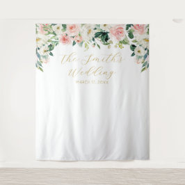 Romantic Floral Wedding Backdrop Wandteppich