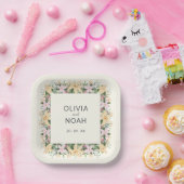 Romantic floral wedding - boho party pappteller (Party)