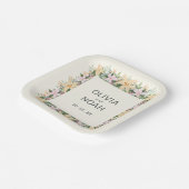 Romantic floral wedding - boho party pappteller (Gewinkelt)