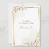 Romantic Floral Wedding Details Card Dusty Blush  Dankeskarte (Vorderseite)