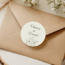 Romantic Floral Wedding Envelope Seal Sticker