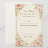 Romantic Floral Wedding Invitation Card Template Briefpapier (Vorne/Hinten)