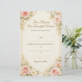 Romantic Floral Wedding Invitation Card Template Briefpapier (Stehend Vorderseite)