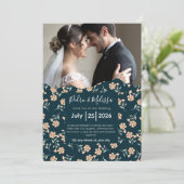 Romantic Floral Wedding Invitation Einladung (Stehend Vorderseite)