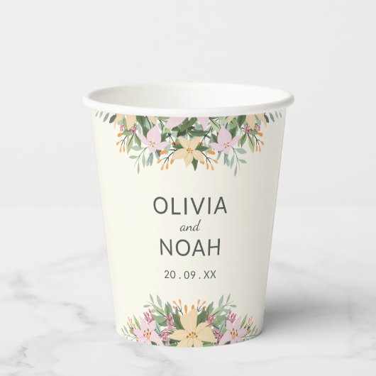 Romantic floral wedding pappbecher (Rückseite)