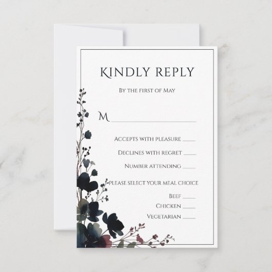 Romantic Floral Wedding Soft Elegant RSVP Karte (Vorderseite)