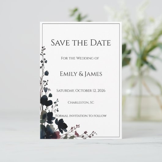 Romantic Floral Wedding Soft Elegant Save The Date (Stehend Vorderseite)