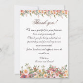 Romantic Floral Wedding Thank You Card Dankeskarte (Vorderseite)
