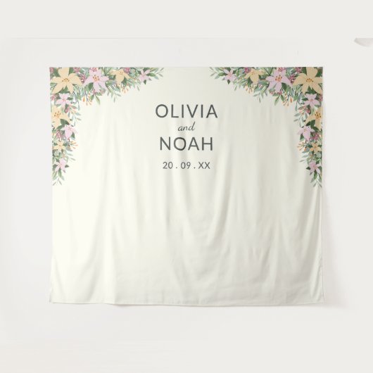 Romantic floral wedding wandteppich (Vorderseite (Horizontal))