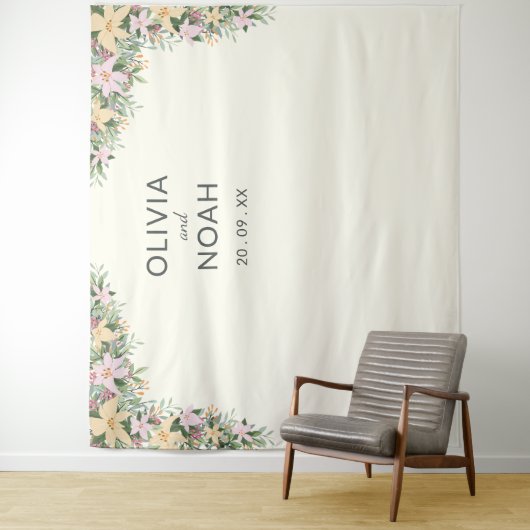 Romantic floral wedding wandteppich (Beispiel)