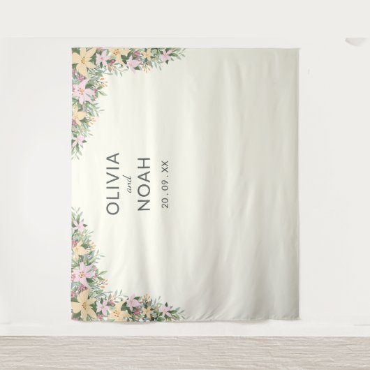 Romantic floral wedding wandteppich (Vorderseite)