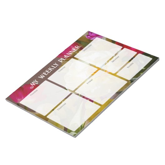Romantic Floral Weekly Planner Notizblock (angewinkelt)
