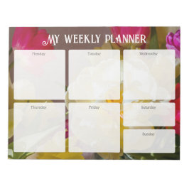 Romantic Floral Weekly Planner Notizblock