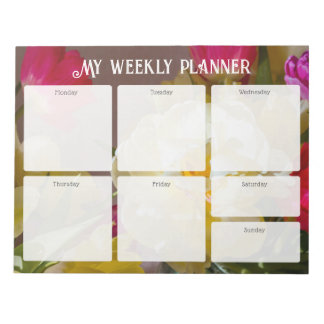 Romantic Floral Weekly Planner Notizblock