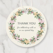 Romantic floral wreath wedding geschenkanhänger (Rückseite)