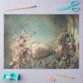 Romantic Florals, Sage Green Baroque Vase Seidenpapier (Basteln)