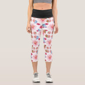 Romantic flowers in English cottage garden Capri Leggings (Vorderseite)