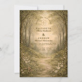 Romantic Forest Path Wedding Einladung (Vorderseite)