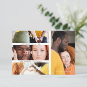 Romantic Four Wedding Engagement Photos Collage Save The Date (Stehend Vorderseite)