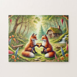 Romantic Foxes Cottagecore Woodland Puzzle
