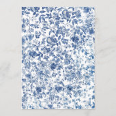 Romantic French Blue Toile Garden Frame Wedding Einladung (Rückseite)