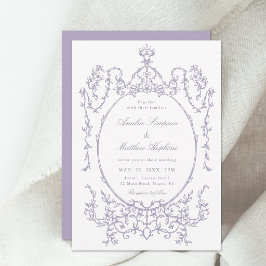 Romantic French Frame Lavender Wedding Einladung