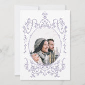 Romantic French Frame Lavender Wedding Photo Einladung (Rückseite)