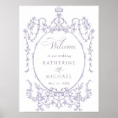 Romantic French Frame Lavender Wedding Welcome Poster (Vorne)