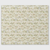 Romantic French Garden Wedding Watercolor Pattern Geschenkpapier (Flach)