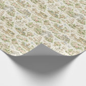 Romantic French Garden Wedding Watercolor Pattern Geschenkpapier (Ecke)